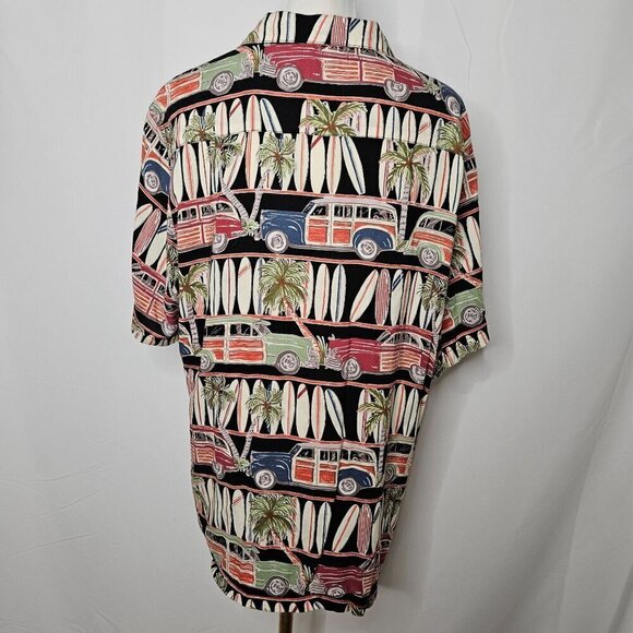 Line Two Vintage Shirt Women's XL Hawaiian Surfboard Rockabilly 50's - Picture 4 of 9